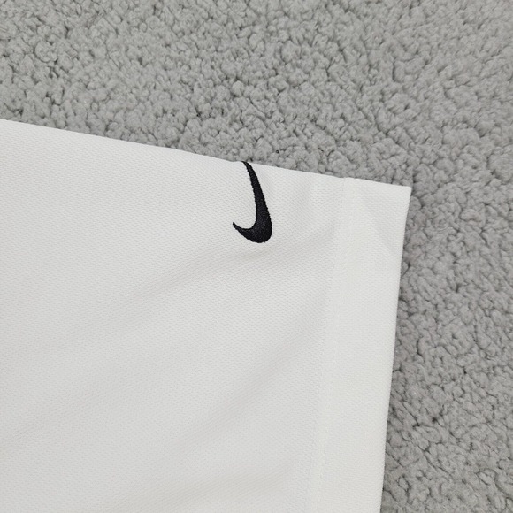 Nike Polo Shirt Mens Large White Dri-Fit Golf Swoosh Coral Gables Hospital Logo - Picture 6 of 15